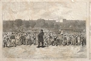 Fjärde juli på Tompkins Square i New York - "The Sogers Are Coming" av Winslow Homer