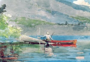 Den röda kanoten, 1884 av Winslow Homer