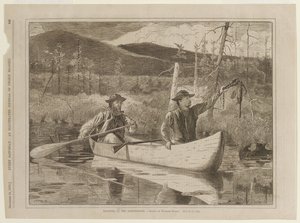 Fångst med fällor i Adirondackbergen av Winslow Homer