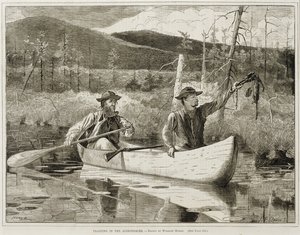 "Fångning i Adirondacks" av Winslow Homer