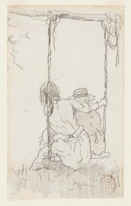 Två flickor på en gunga av Winslow Homer