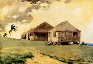 Tornado, Bahamas, 1885 (wc och penna på papper) av Winslow Homer