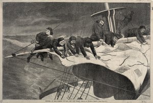 Winter at Sea - Tar in Sail Off the Coast, 1869. av Winslow Homer