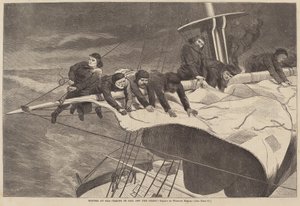 Winter at Sea - Taking in Sail Off the Coast, publicerad 1869. av Winslow Homer