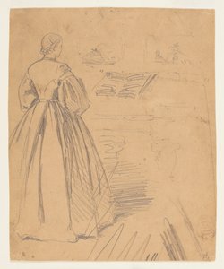 Kvinna som står framför ett piano av Winslow Homer
