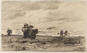 Kvinnor på en klippig strand av Winslow Homer