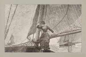 Flicka på segelbåt av Winslow Homer