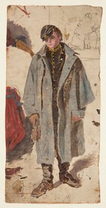 Ung soldat, skiss av en soldat som ger vatten till en skadad följeslagare av Winslow Homer