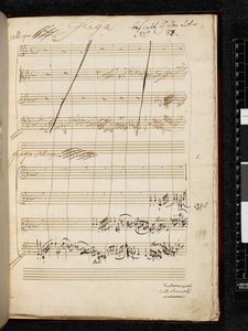 Adagio och fuga i c-moll, K. 546, Add. 28996 f.3r av Wolfgang Amadeus Mozart