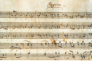 Autografpartitur av Requiem, K. 626 av den österrikiske kompositören Wolfgang Amadeus Mozart (1756-1791)