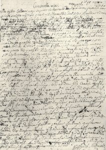 Wolfgang Amadeus Mozart (1756-1791) österrikisk kompositör. Handskrivet brev till sin syster Nannerl. Neapel 19 mars 1770 av Wolfgang Amadeus Mozart
