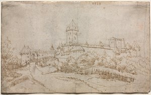 Utsikt över ett slott (recto)