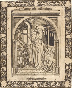Madonnan och barnet med abboten Ludwig von Churchwalden av Wolfgang The Goldsmith after Master E.S.