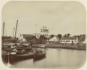 Utsikten vid hamnkanalen i Batavia