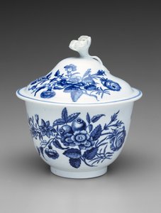 Täckt sockerskål, ca. 1760-1780 (mjukklistrat porslin) av Worcester Porcelain Manufactory