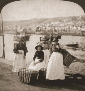 Fishwives i Newlyn, Cornwall, 1900.