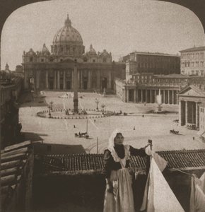 Peterskyrkan och Vatikanen, 1905. av Works and Sun Sculpture Studios