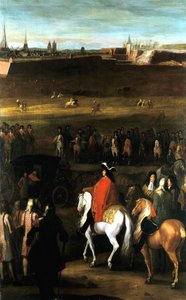 De stora slagen av Ludvig XIV: Reduktion av citadellet i Cambrai, 1677. av Workshop of Adam Frans van der Meulen