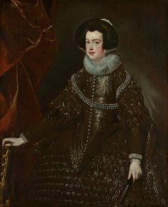Isabella av Bourbon, hustru till Filip IV av Spanien, ca. 1632. av Workshop of Diego Velazquez