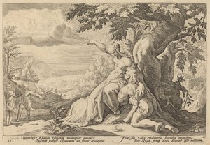 Clymene uppmanar Phaeton att hitta Helios av Workshop of Hendrick Goltzius, after Hendrick Goltzius