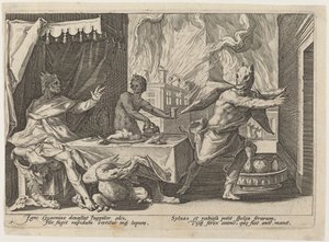 Lycaon förvandlades till en varg av Workshop of Hendrick Goltzius, after Hendrick Goltzius