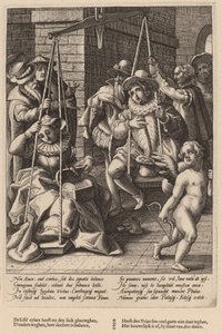 Äktenskapets skalor av Workshop of Hendrick Goltzius, after Karel van Mander I