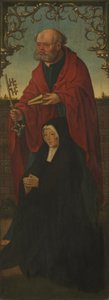 Sankt Peter och en donator (recto); Sankt Thomas (verso) av Workshop of Jacob Cornelisz. van Oostsanen