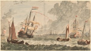 Floden IJ vid Amsterdam, 1600-talet.