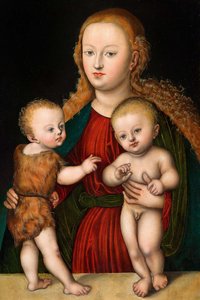 Tyska: Madonna och barnet med Johannes Döparen Jungfru och barnet med Johannes