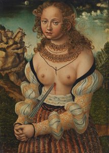 Tyska: Selbstmord der Lucretia Lucretias självmord av workshop of Lucas Cranach the Elder