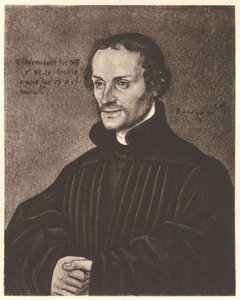Philipp Melanchthon (1497-1560) av workshop of Lucas Cranach the Elder