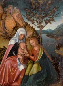 Jungfru Maria med barnet och Sankta Anna av workshop of Lucas Cranach the Elder