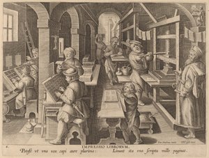Trycka böcker av Workshop of Philip Galle after Jan van der Straet