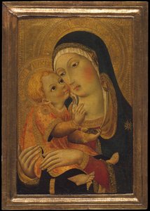 Madonna och barn, ca. 1448-60. av Workshop of Sano di Pietro