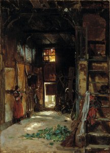 Interiör från en stuga i Westfalen av Worthington Whittredge