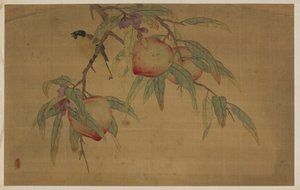 Fågel, frukt och blommor, Qingdynastin, 1741.