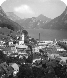 Ebensee och sjön Traun, Salzkammergut, Österrike, c1900-talet.