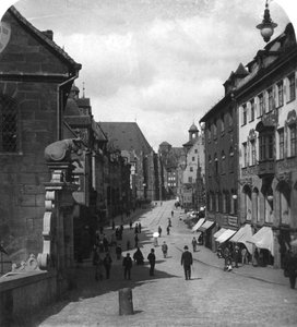 Fleischbrucke Meat Bridge, Nürnberg, Tyskland, c1900-talet.