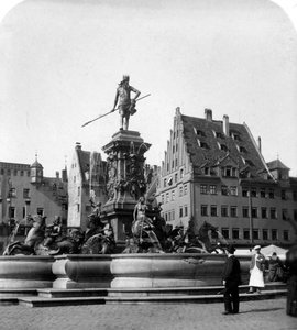 Neptunusfontänen, Nürnberg, Tyskland, ca 1900-talet.
