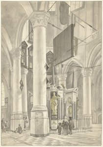 Utsikt i Nieuwe Kerk i Delft, med gravmonumentet William av Orange