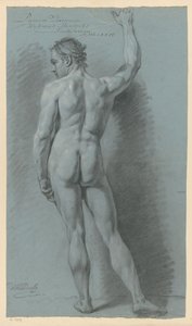Stående manlig nakenfigur, sedd bakifrån (1:a pris 1774)
