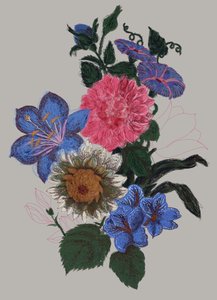 Livfull blomsterillustration