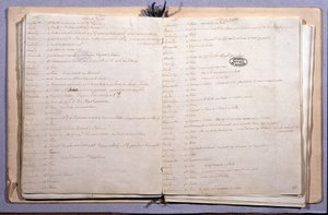 Tidskrift för Ludvig XVI. Juni och juli månad 1789. Anteckningsbok 17X21 cm. Arkiv Nationales. Paris av XVI Louis