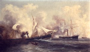 U.S.S. Kearsarge sänker Alabama av Xanthus Russell Smith