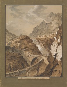 Djävulens bro mot Gothardberget i Schweiz, 1785-1824. av Xaver Triner