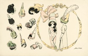 Hattmode för kvinnor (litho i färg) av Xavier Sager