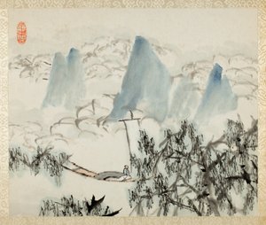 Landscape with Figure, från ett album med Landscapes and Calligraphy för Liu Songfu