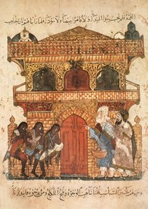 Ms Ar 5847 f.120, Palace of a Lady, från Maqamat av Al Hariri, c.1240 (gouache på veläng)