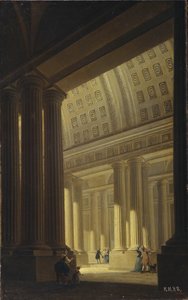 Den inre utsikten över ett tempel. En dorisk vestibul, 1781 av Yakov Gerasimovich Farafontyev