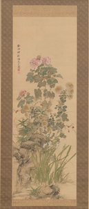 Höstblommor, 1843. av Yamamoto Baiitsu